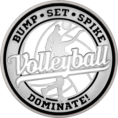 White "Volleyball" with Black Outer Circular Borders